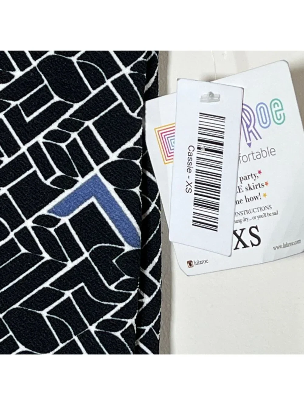 LuLaRoe Pencil Skirt Womens XS Black Blue Stretch Casual Work Midi